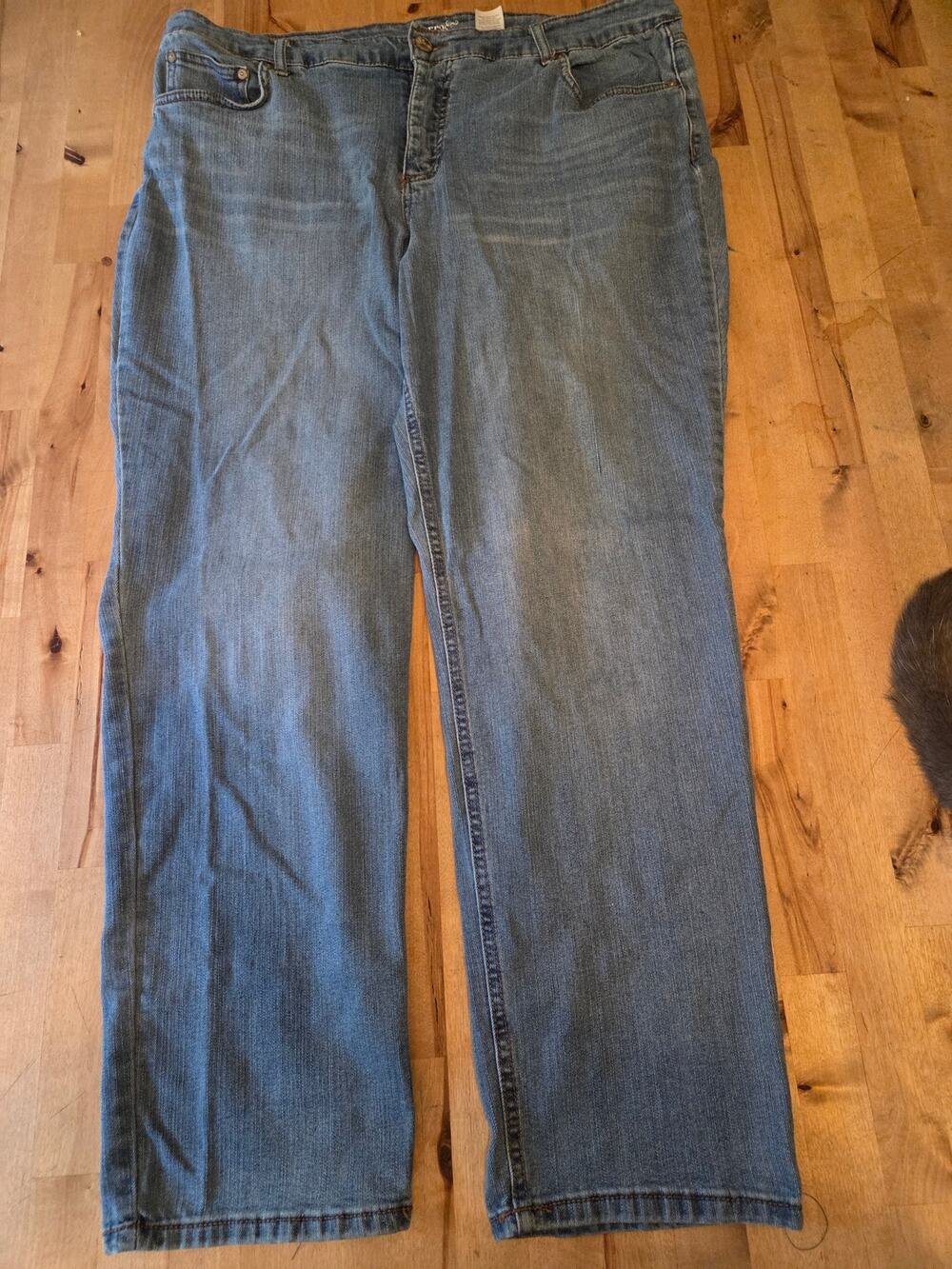 Terra & Sky Women's Plus 18W Straight Leg Denim Jeans - Medium Wash